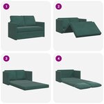 vidaXL Canapé-lit 2 en 1 vert foncé 122x204x55 cm velours