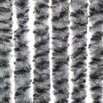 vidaXL Rideau anti-mouches gris et noir et blanc 100x200 cm chenille