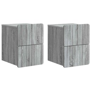 vidaXL Cabinet de chevet mural 2 Pièces Sonoma gris 33 x 34 5 x 43 cm