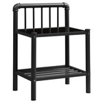 vidaXL Table de chevet Noir 45x34 5x62 5 cm Métal et verre