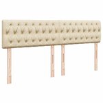 vidaXL Sommier à lattes de lit avec matelas Crème 200x200 cm Tissu