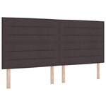 vidaXL Cadre de lit avec tête de lit Marron foncé 200 x 200 cm tissu