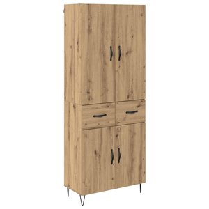vidaXL Haut Armoire 2 Pièces Chêne artisanal Bois d'ingénierie et verre