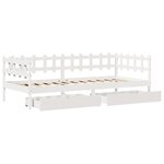 vidaXL Lit de jour et tiroirs sans matelas blanc 80x200 cm bois massif