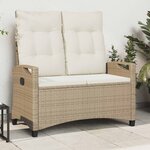 vidaXL Banc de jardin avec oreiller Beige et crème 105 x 60 x 112 cm