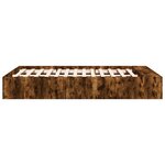 vidaXL Cadre de lit chêne fumé 135x190 cm bois d'ingénierie