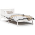 vidaXL Cadre de Lit en Bois de Pin Blanc Bois de Pin Massif 80 x 200 cm