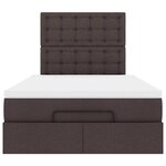 VidaXL Cadre de lit ottoman avec matelas marron foncé 120x190 cm tissu