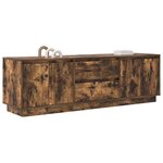 vidaXL Meuble TV avec lumières LED chêne fumé 160 5x41x50 cm