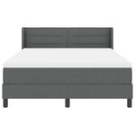 vidaXL Lit à ressorts avec matelas  gris foncé  160 x 200 cm  en tissu.