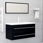 vidaXL Armoire d'évier Noir 100x38 5x48 cm Bois d’ingénierie