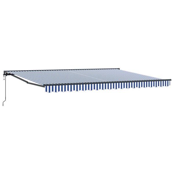 vidaXL Auvent Rétractable Bleu et Blanc 450x300 cm