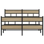 vidaXL Cadre de lit en métal sans matelas chêne sonoma 150x200 cm