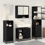 vidaXL Ensemble de mobilier de salle de bain 3 Pièces Chêne noir