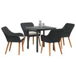 vidaXL Ensemble de salle à manger pour jardin 5 Pièces Noir polyrotin