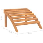 vidaXL Chaise de jardin Adirondack et repose-pied Bois d'acacia massif