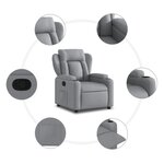 vidaXL Fauteuil inclinable en tissu gris clair