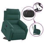 vidaXL Fauteuil inclinable électrique vert foncé tissu