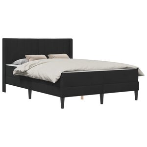 vidaXL Cadre de lit avec matelas Noir 140 x 200 cm Velours