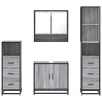 vidaXL Ensemble de meubles de salle de bain 4 Pièces sonoma gris
