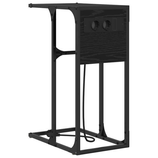 vidaXL Table de chevet Chêne noir 41.5 x 26 x 60.5 cm