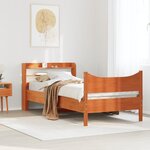 vidaXL Cadre de lit avec tête de lit cire marron 90x190 cm bois de pin