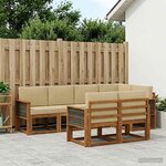 vidaXL Ensemble de canapés d'extérieur 7 Pièces Naturel et Beige