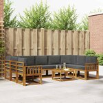 vidaXL Ensemble de canapés d'extérieur 10 Pièces Naturel et Anthracite