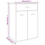 vidaXL Armoire à chaussures Chêne marron 60x35x84 cm Bois d'ingénierie