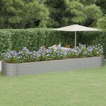 vidaXL Lit surélevé de jardin Acier enduit de poudre Argenté