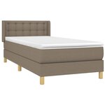 vidaXL Sommier à lattes de lit avec matelas Taupe 90x200 cm Tissu