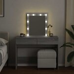 vidaXL Coiffeuse avec LED sonoma gris 100x40x130 cm
