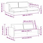 vidaXL Canapé Lit 2-en-1 Gris Sombre 213x144x60 cm Velours