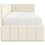 vidaXL Cadre de lit d'angle avec matelas Crème 80 x 200 cm Velours