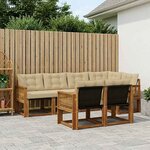 vidaXL Ensemble de canapés d'extérieur 7 Pièces Naturel et Beige