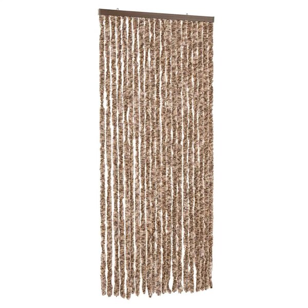 vidaXL Rideau anti-mouches beige et marron foncé 90x220 cm chenille