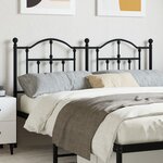 vidaXL Tête de lit métal noir 140 cm