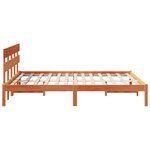 vidaXL Cadre de Lit avec Tête de Lit Marron Ciré 150x200 cm Bois de Pin Massif