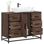 vidaXL Armoire lavabo de salle de bain chêne marron bois d'ingénierie