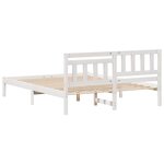 vidaXL Cadre de lit Blanc 150 x 200 cm Bois massif en pin