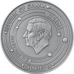 Pièce de monnaie en Argent 10 Cedis g 62.2 (2 oz) Millésime 2025 Solar System SUN