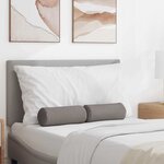 vidaXL Coussins d'accent 2 Pièces Taupe Ø 15 x 40 cm tissu