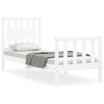 vidaXL Cadre de lit sans matelas blanc bois de pin massif