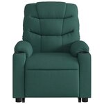 vidaXL Fauteuil inclinable vert foncé tissu