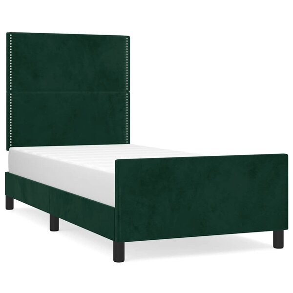 vidaXL Cadre de lit sans matelas vert foncé 90x190 cm velours