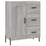 vidaXL Buffet haut Sonoma gris 69 5x34x180 cm Bois d'ingénierie