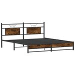 vidaXL Cadre de lit en métal sans matelas chêne fumé 183x213 cm