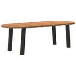 vidaXL Table à manger marron clair bois de chêne massif ovale