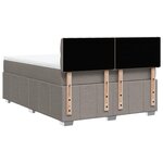 vidaXL Sommier à lattes de lit avec matelas Taupe 140x200 cm Tissu