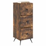 vidaXL Armoire à tiroirs Chêne fumé 33 x 34 5 x 90 cm